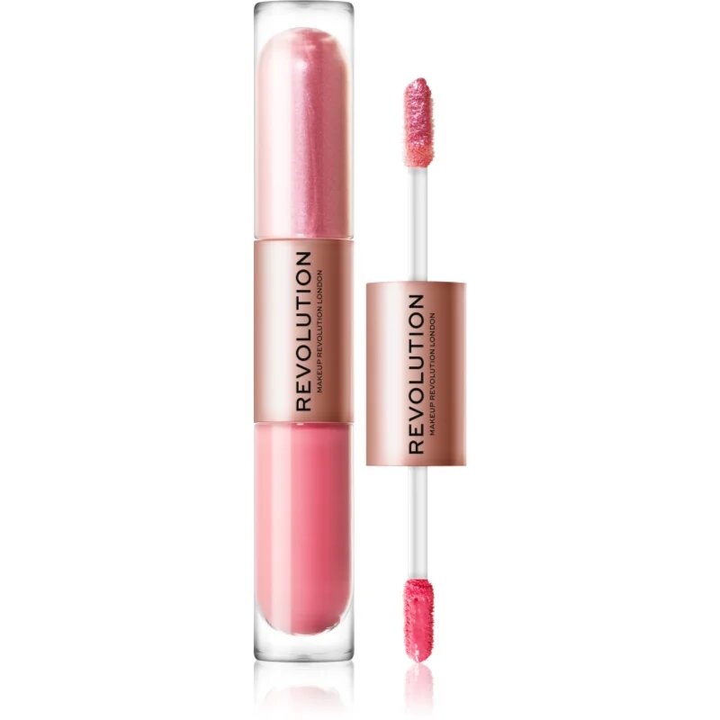 Revolution Double Up tekoče senčilo za oči 2 v 1 odtenek Blissful Pink 2x2.2 ml