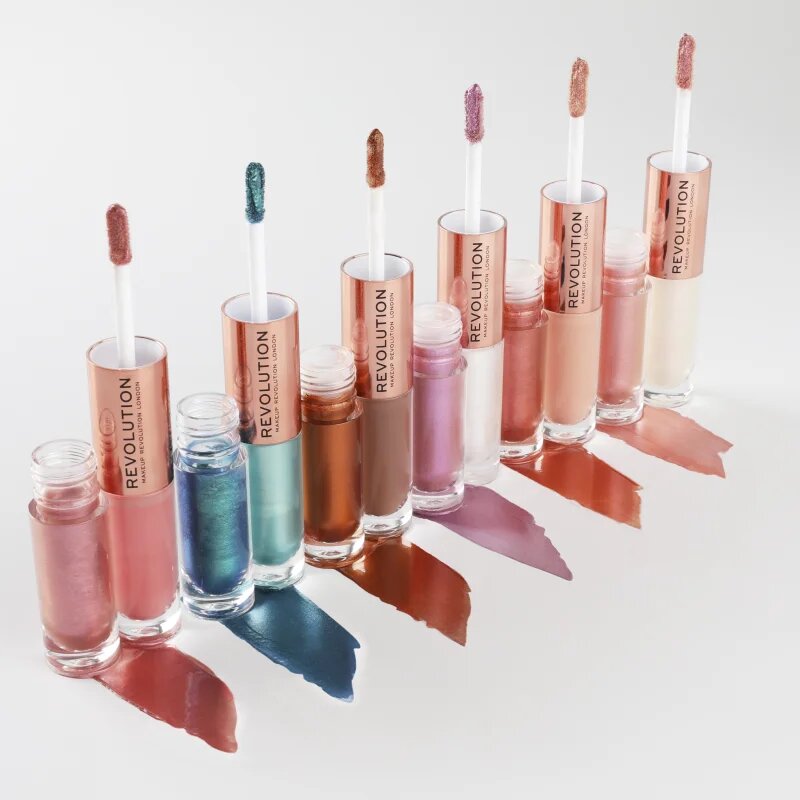 Revolution Double Up tekoče senčilo za oči 2 v 1 odtenek Blissful Pink 2x2.2 ml