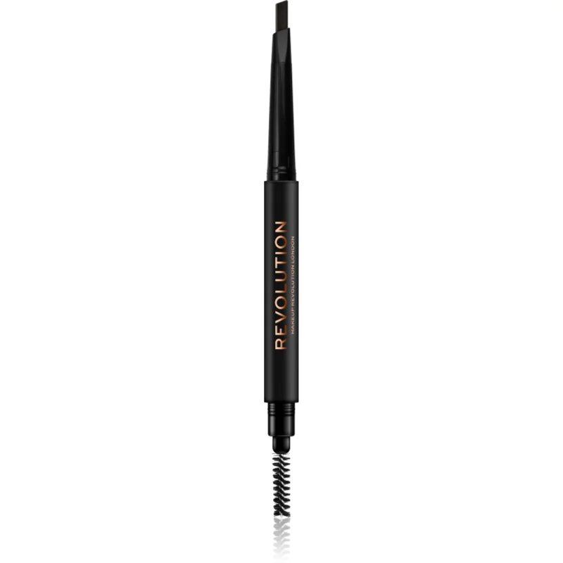 Revolution Duo Brow Definer natančni svinčnik za obrvi odtenek Dark Brown 0.25 g