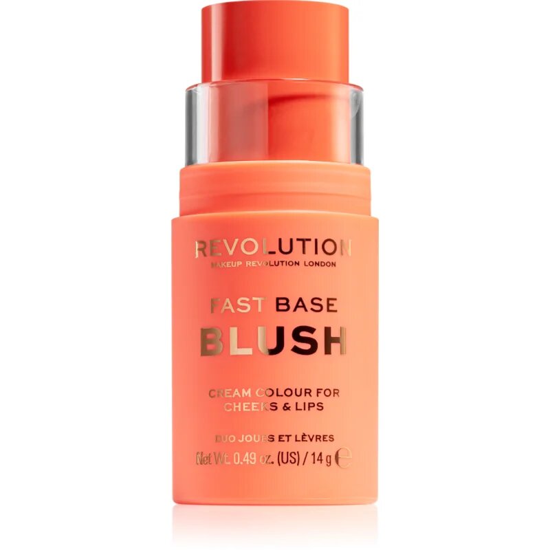 Revolution Fast Base toniran balzam za ustnice in lica odtenek Peach 14 g
