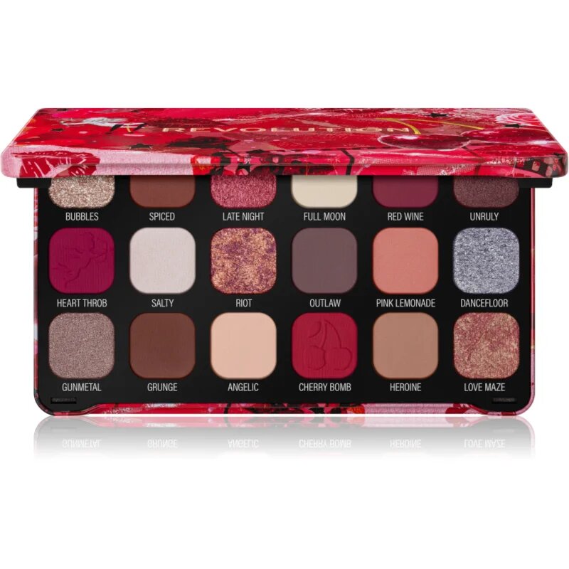 Revolution Forever Flawless paleta senčil za oči odtenek Cherry Rebel 18x1.1 g