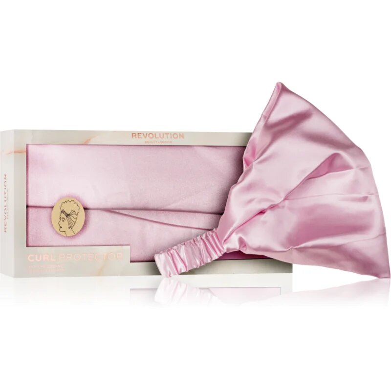 Revolution Haircare Curl Protector Satin Headband satenast naglavni trak za valovite in kodraste lase odtenek Pink 1 kos