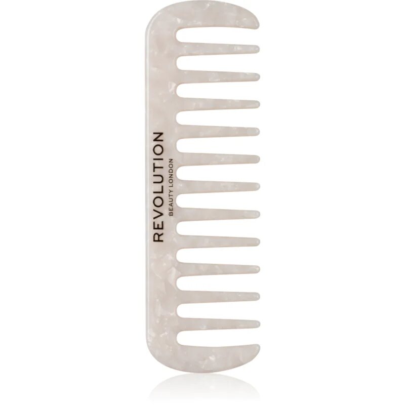 Revolution Haircare Natural Curl Wide Tooth Comb glavnik za lase za valovite in kodraste lase odtenek White 1 kos