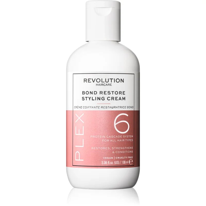 Revolution Haircare Plex No.6 Bond Restore Styling Cream regeneracijska nega brez spiranja za poškodovane lase 100 ml