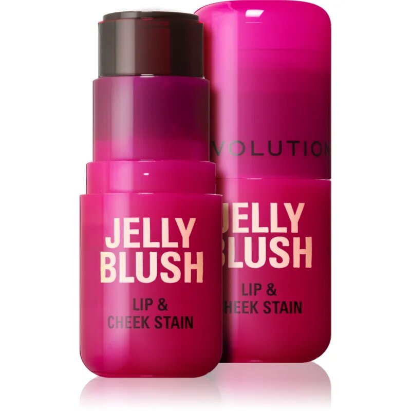 Revolution Jelly Blush rdečilo v paličici za ustnice in lica odtenek Cherry Red 5.5 g