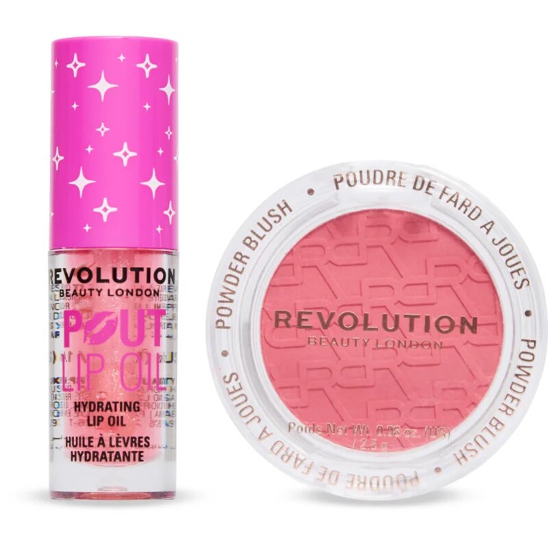 Revolution Pop Mini Duo Hydrating Lip Oil & Blush darilni set za ženske 1 kos