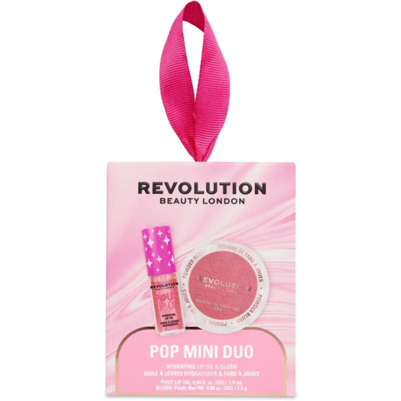 Revolution Pop Mini Duo Hydrating Lip Oil & Blush darilni set za ženske 1 kos
