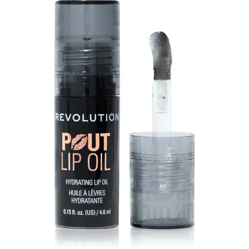 Revolution Pout Lip olje za ustnice z vlažilnim učinkom odtenek Midnight Black 4.6 ml