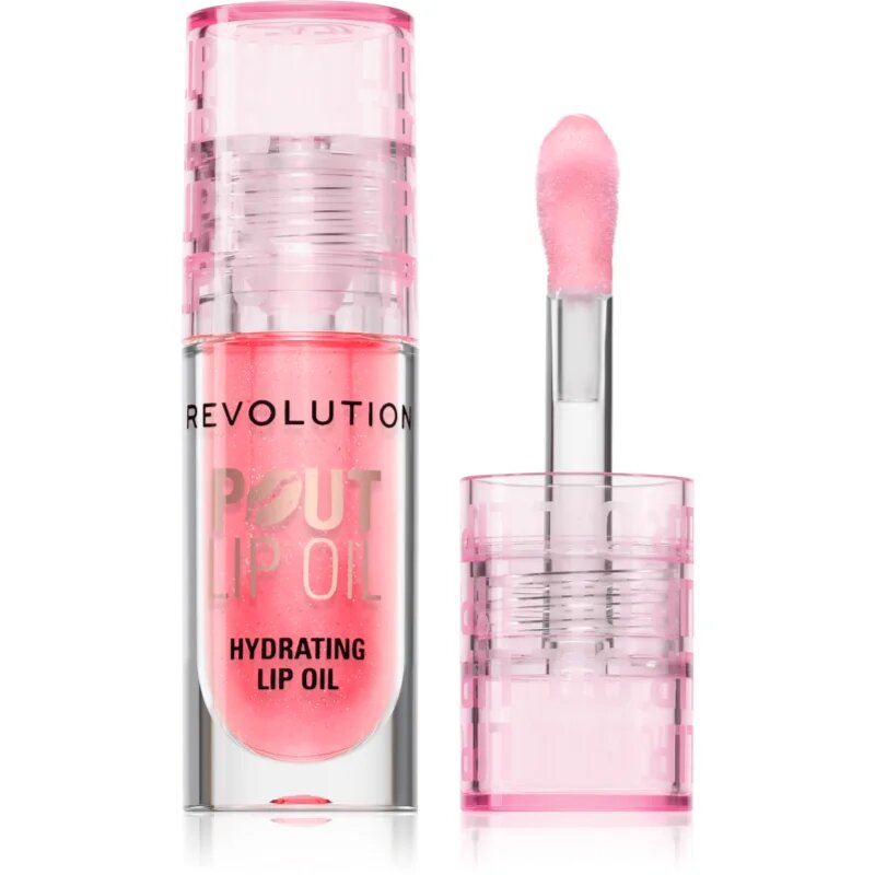 Revolution Pout Lip olje za ustnice z vlažilnim učinkom odtenek Pink Shimmer 3 ml