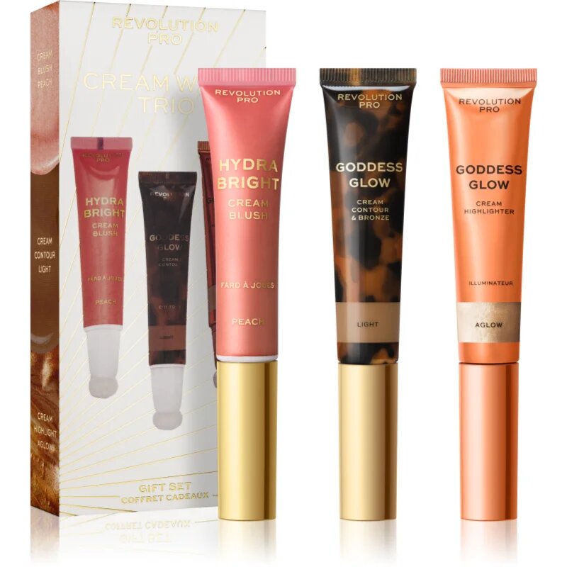 Revolution PRO Cream Wand Trio darilni set za obraz odtenek Light