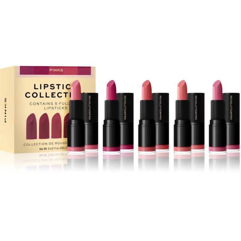 Revolution PRO Lipstick Collection set šmink odtenek Pinks 5 kos