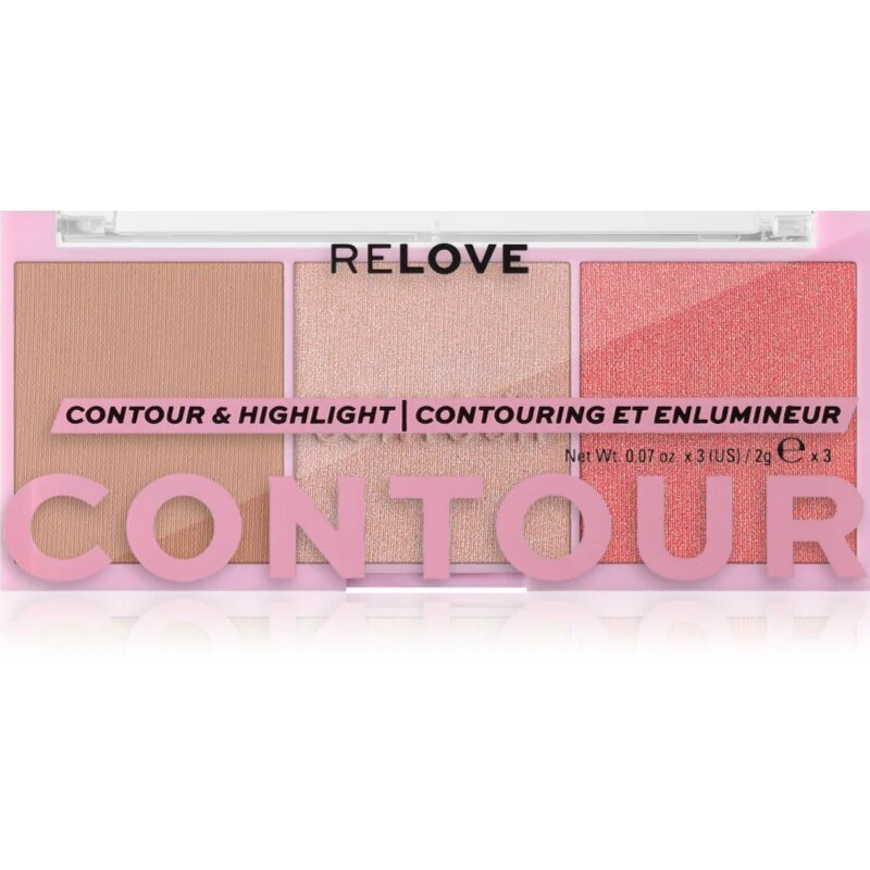 Revolution Relove Colour Play Contour Trio Palette paleta za konture obraza odtenek Sugar 6 g