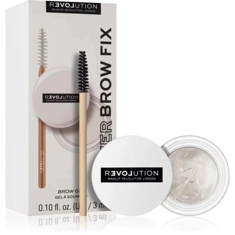 Revolution Relove Power Brow gel za obrvi s čopičem odtenek Clear 3 ml