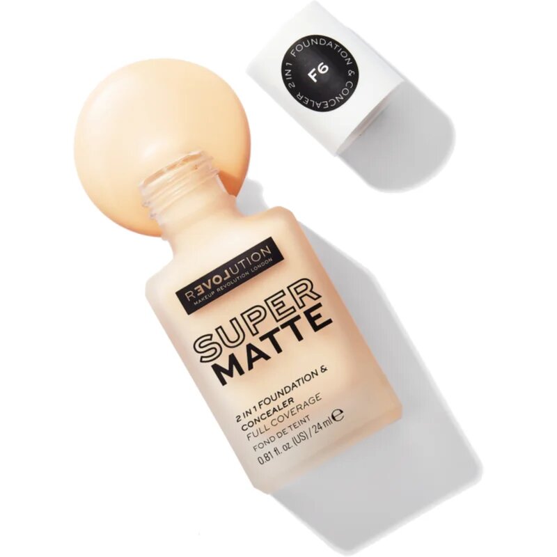 Revolution Relove Super Matte Foundation dolgoobstojni matirajoči tekoči puder odtenek F6 24 ml