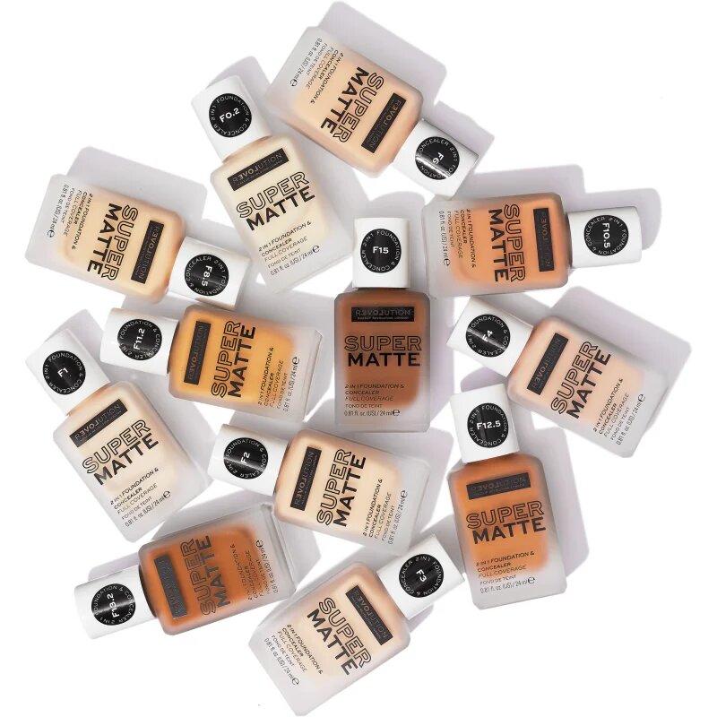 Revolution Relove Super Matte Foundation dolgoobstojni matirajoči tekoči puder odtenek F6 24 ml