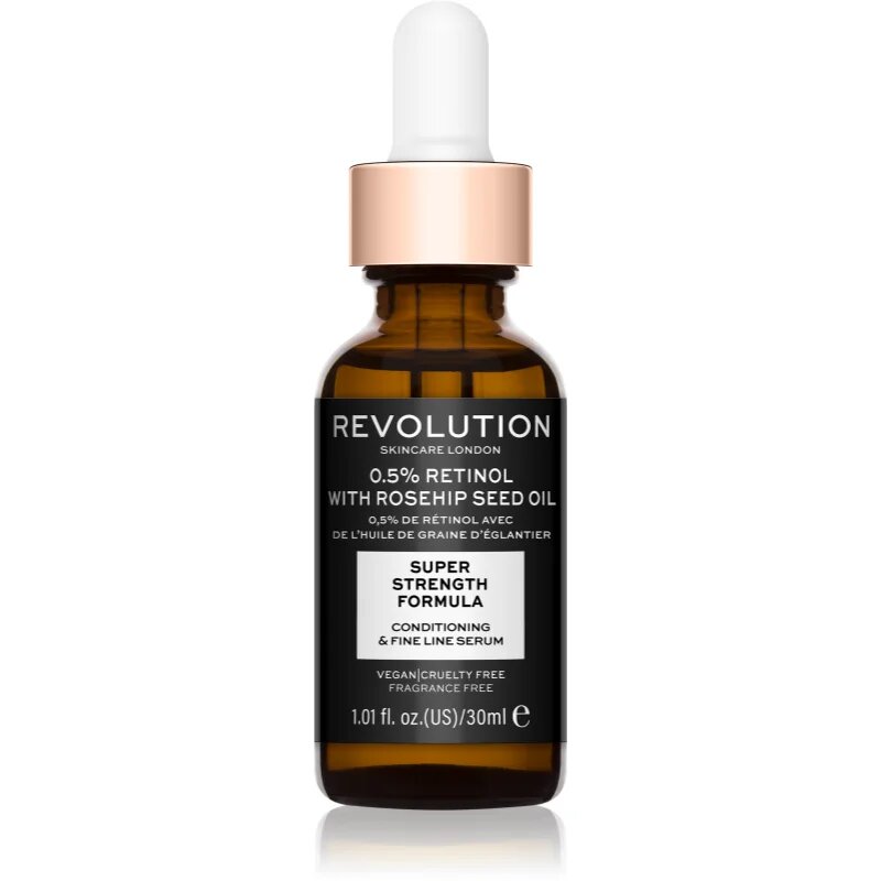 Revolution Skincare Retinol 0.5% With Rosehip Seed Oil vlažilni serum proti gubam 30 ml