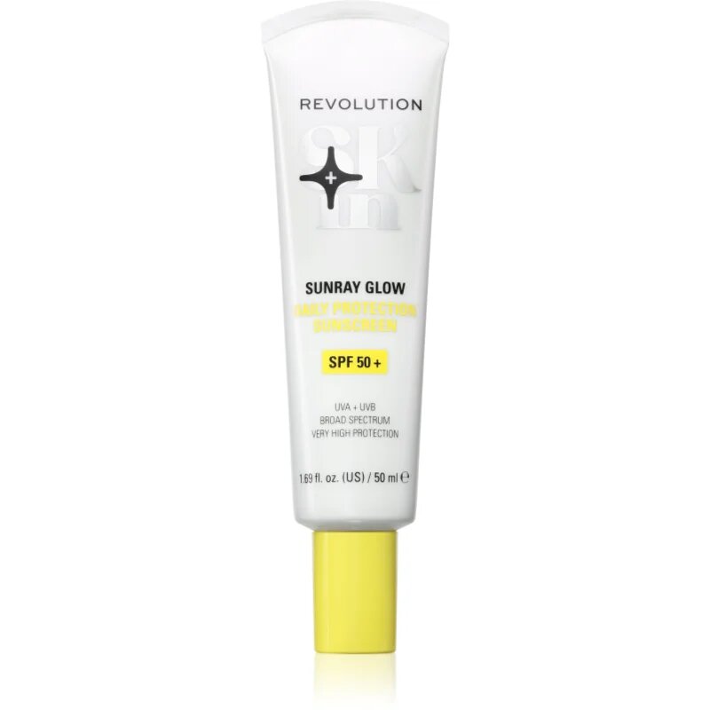 Revolution Skincare Sunray Glow Daily Protection krema za sončenje za obraz za osvetlitev kože SPF 50+ 50 ml