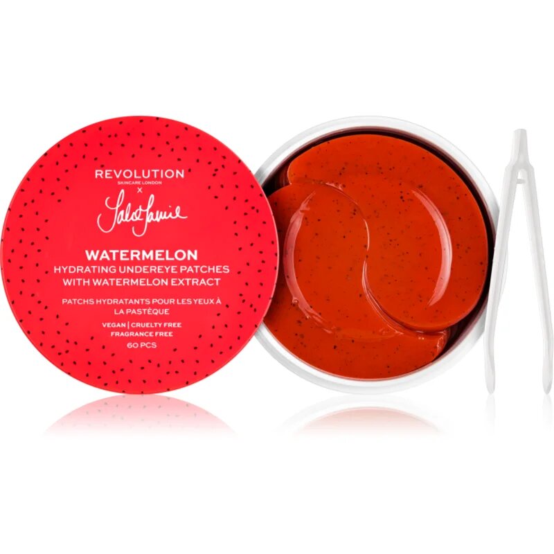 Revolution Skincare X Jake-Jamie Watermelon hidrogel maska za predel okoli oči za osvetljevanje kože in hidratacijo 60 kos
