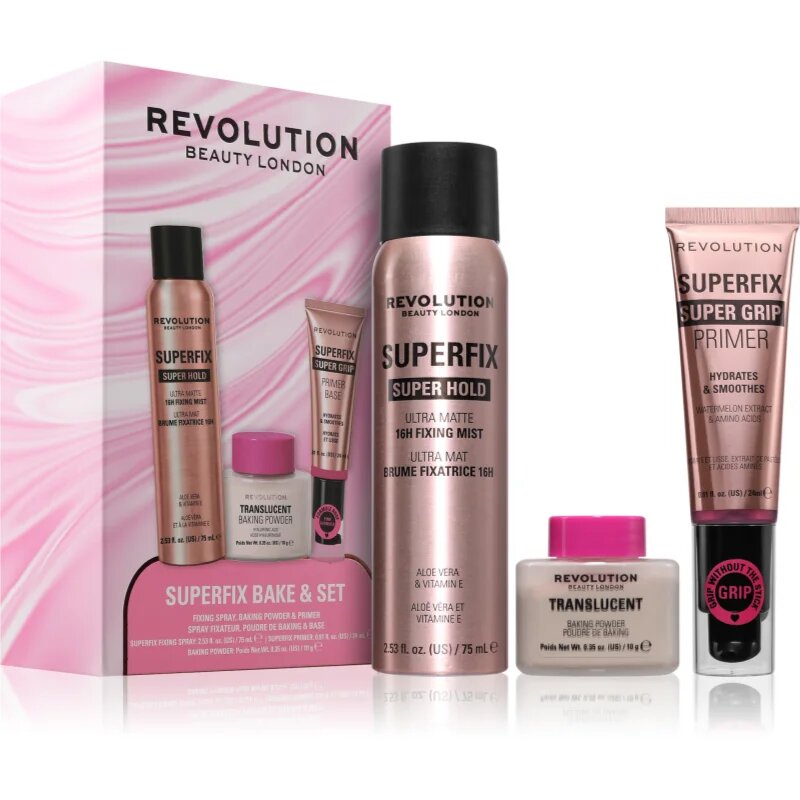 Revolution Superfix Bake Set darilni set za obraz 1 kos