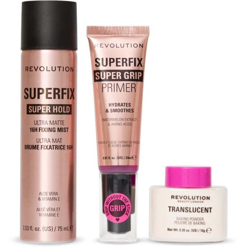 Revolution Superfix Bake Set darilni set za obraz 1 kos