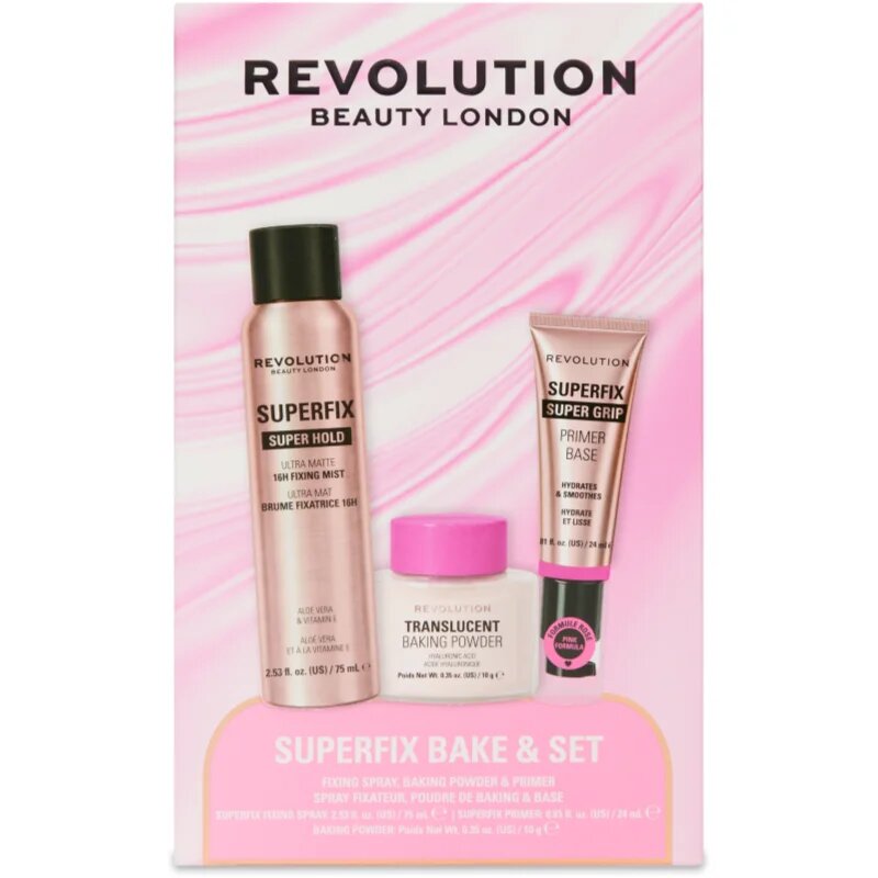 Revolution Superfix Bake Set darilni set za obraz 1 kos