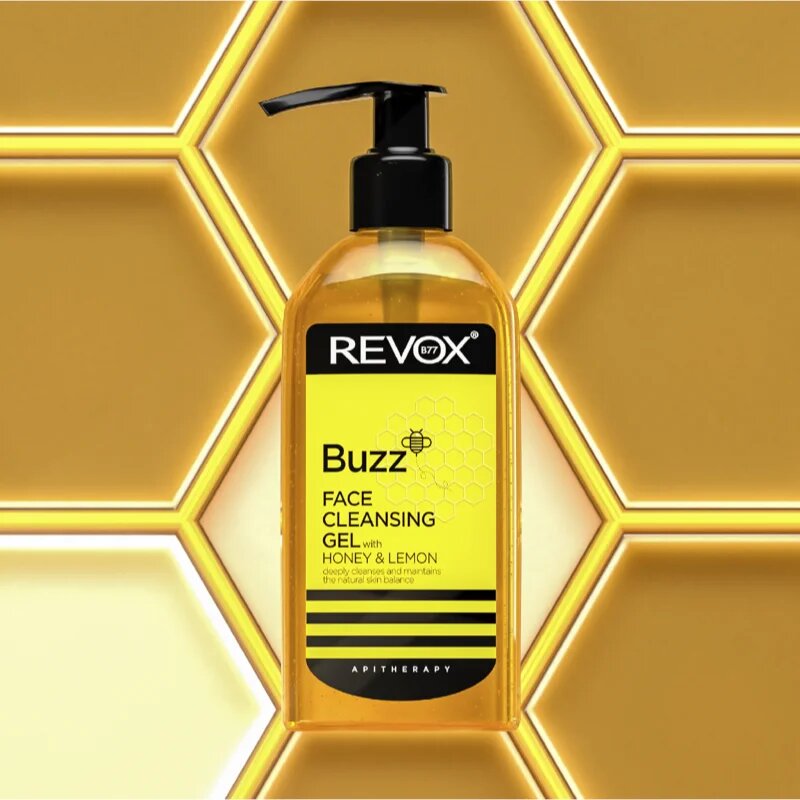 Revox B77 Buzz Face Cleansing Gel poživitveni čistilni gel za obraz Lemon & Honey 180 ml