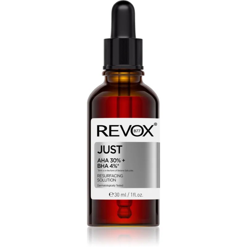 Revox B77 JUST AHA 30% + BHA 4% gladilni eksfoliacijski serum za obnovo površine kože 30 ml