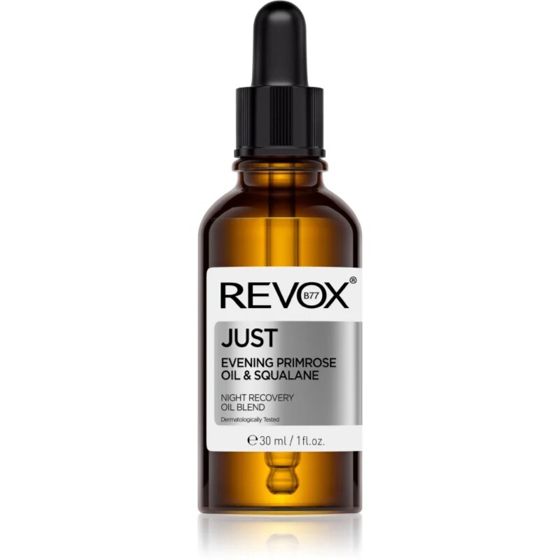 Revox B77 JUST Evening Primrose Oil & Squalane regeneracijsko nočno olje za obnovo kožne pregrade za obnovo kožne pregrade 30 ml