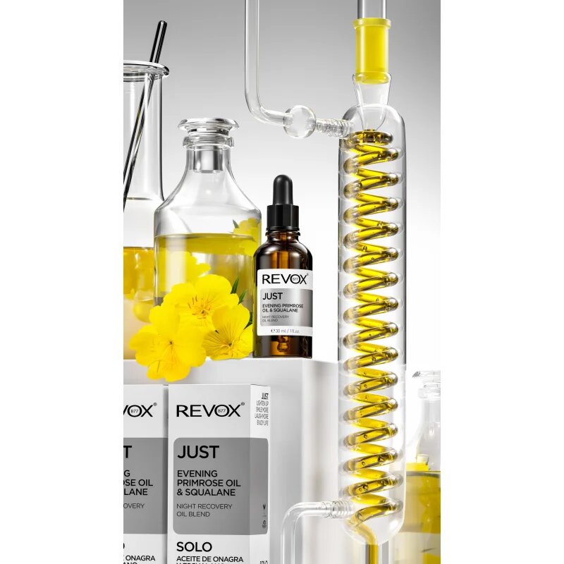 Revox B77 JUST Evening Primrose Oil & Squalane regeneracijsko nočno olje za obnovo kožne pregrade za obnovo kožne pregrade 30 ml