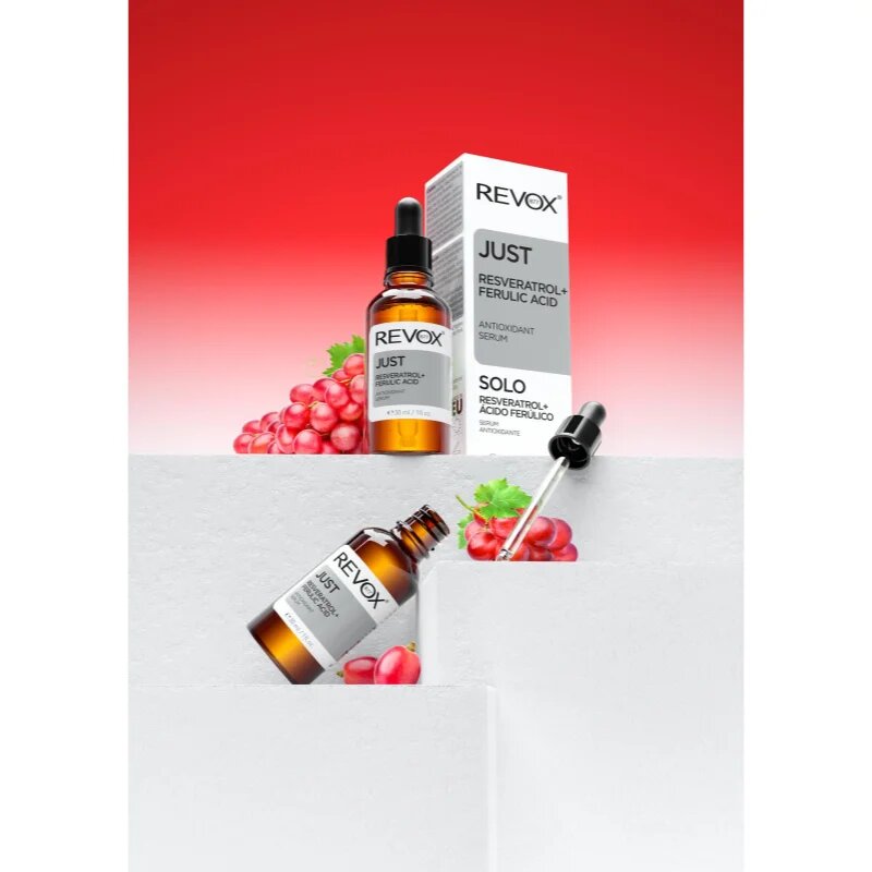 Revox B77 JUST Resveratrol + Ferulic Acid antioksidantni serum za obraz in vrat 30 ml