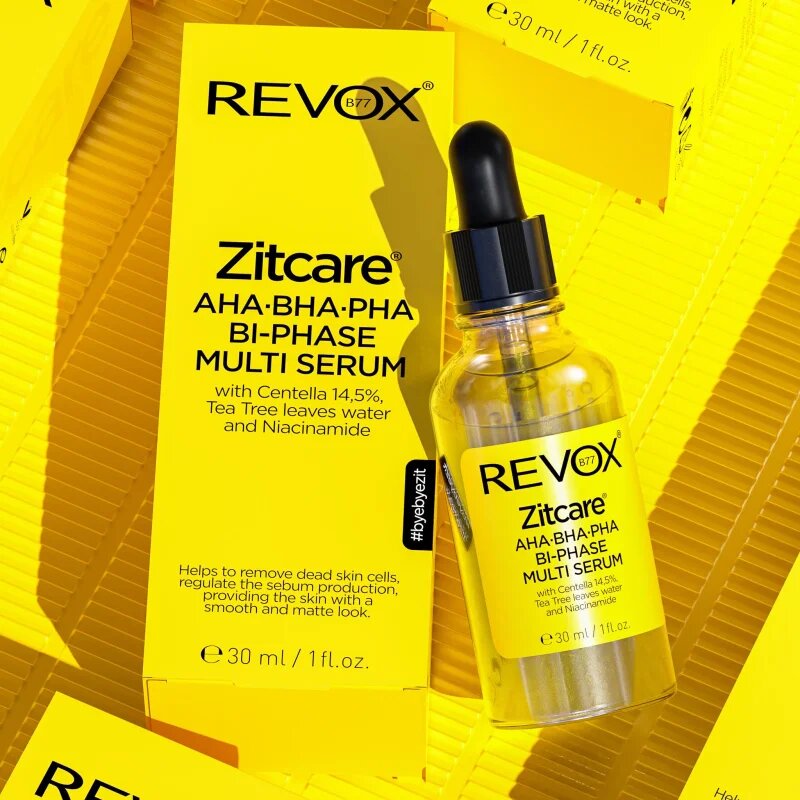 Revox B77 Zitcare AHA BHA PHA Bi-Phase Multi Serum dvofazni serum za glajenje in matiranje kože 30 ml