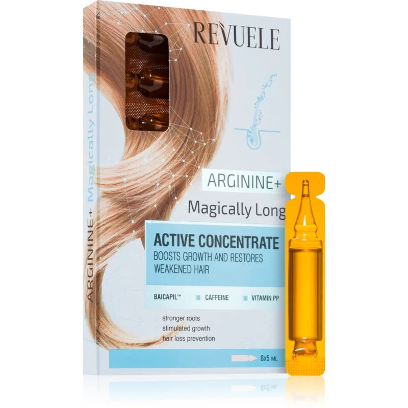 Revuele Active Hair Concentrate Arginine+ Magically Long ampule za okrepitev in rast las 8x5 ml