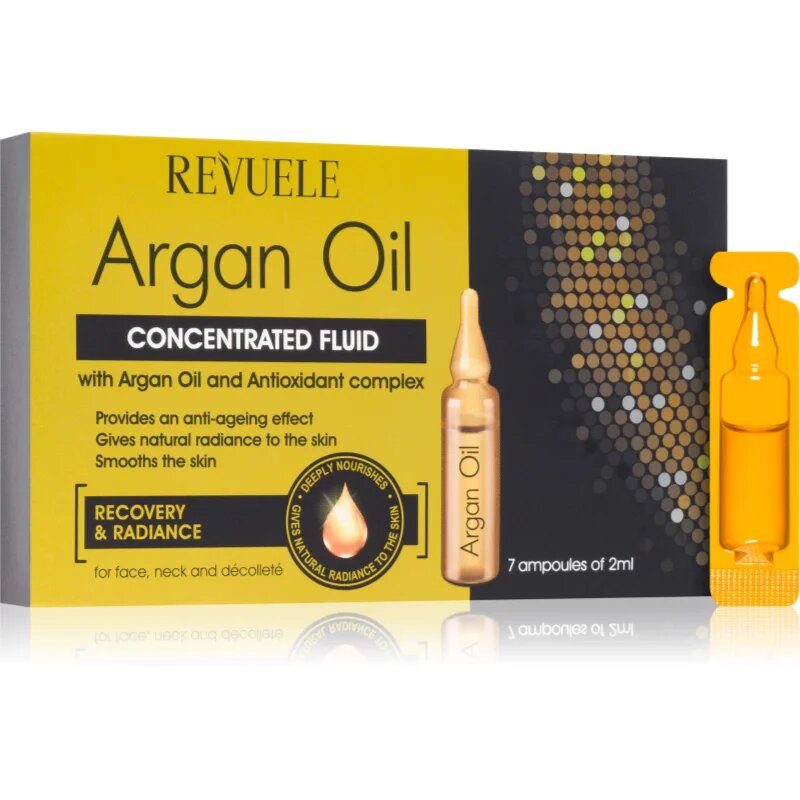 Revuele Ampoules Argan Oil Concentrated Fluid koncentrirani serum za obraz za obraz vrat in dekolte 7x2 ml