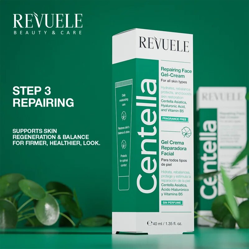Revuele Centella vlažilna gel krema za regeneracijo obraza 40 ml