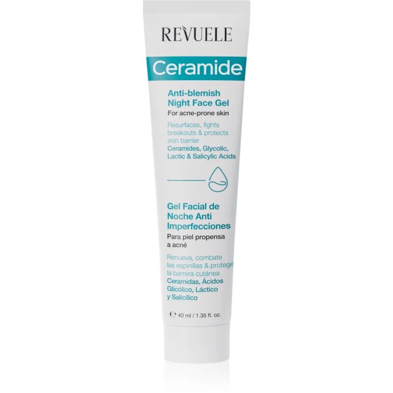 Revuele Ceramide Anti-Blemish Night Face Gel gel proti nepopolnostim za noč 40 ml