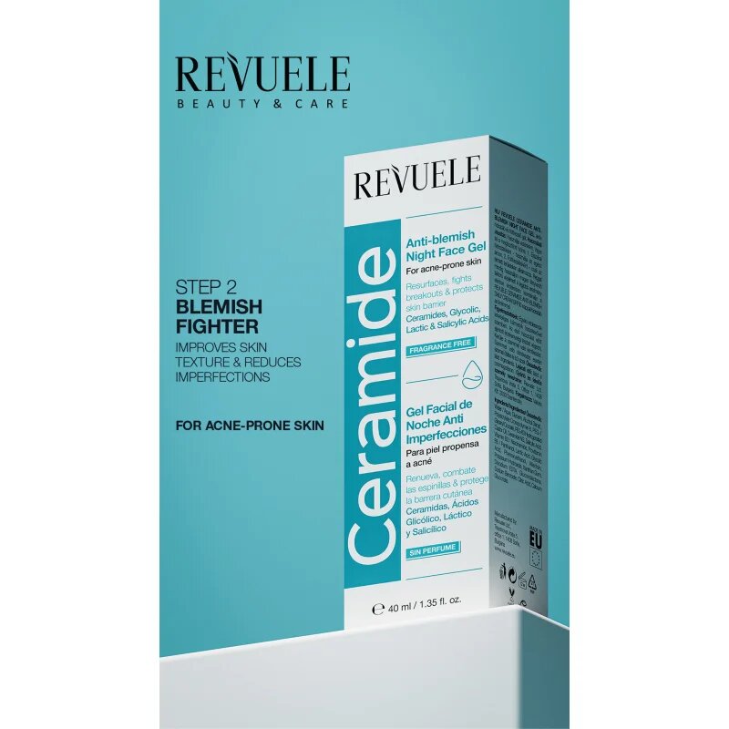 Revuele Ceramide Anti-Blemish Night Face Gel gel proti nepopolnostim za noč 40 ml