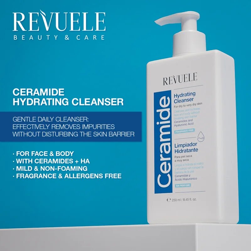 Revuele Ceramide Hydrating Cleanser gel za umivanje obraza in tela za suho do zelo suho kožo 250 ml
