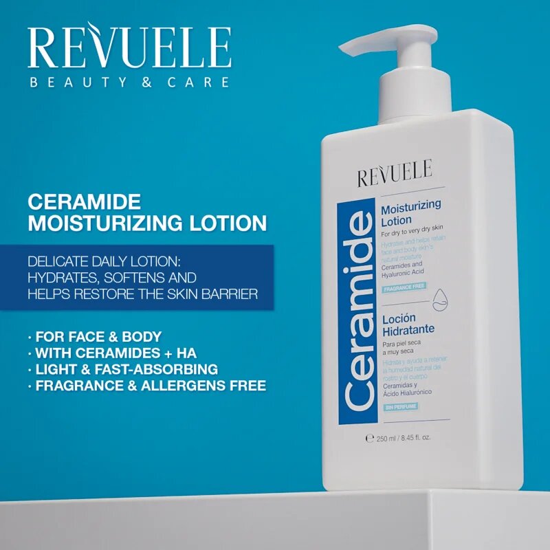 Revuele Ceramide Moisturizing Lotion vlažilno mleko za obraz in telo za suho do zelo suho kožo 250 ml