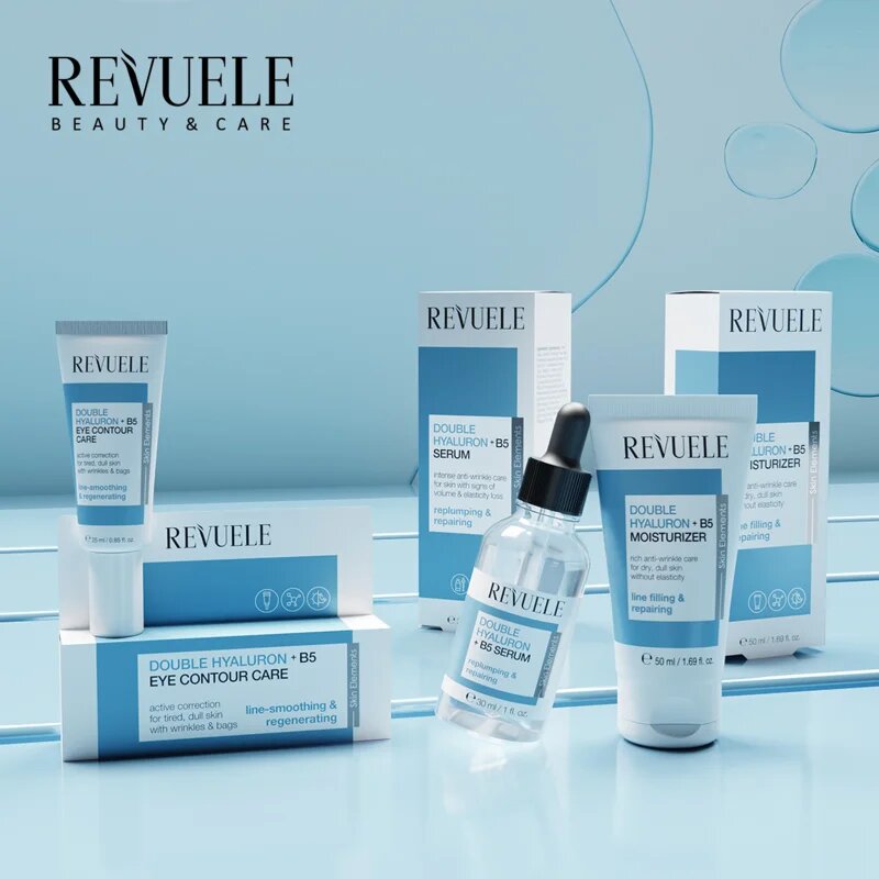 Revuele Double Hyaluron + B5 Moisturizer vlažilna krema proti gubam 50 ml