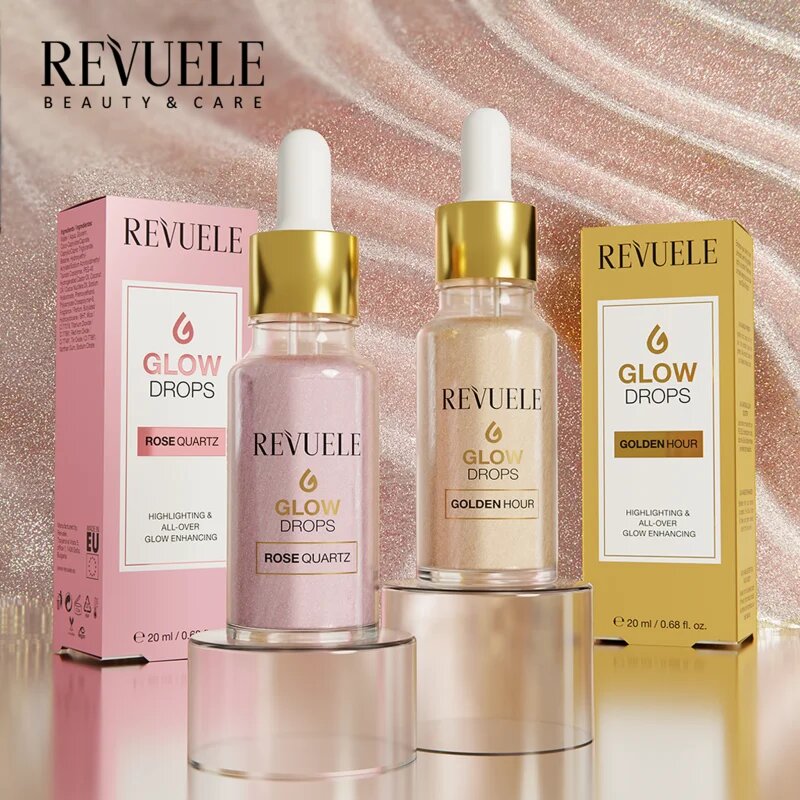 Revuele Glow Drops Golden Hour serum za osvetljevanje za telo in obraz 20 ml