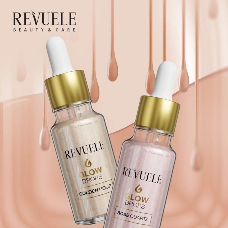 Revuele Glow Drops Rose Quartz serum za osvetljevanje za telo in obraz 20 ml