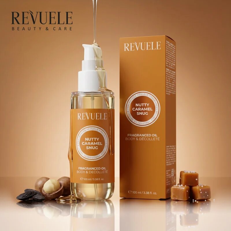 Revuele Nutty Caramel Snug Fragranced Oil parfumirano olje za telo 100 ml