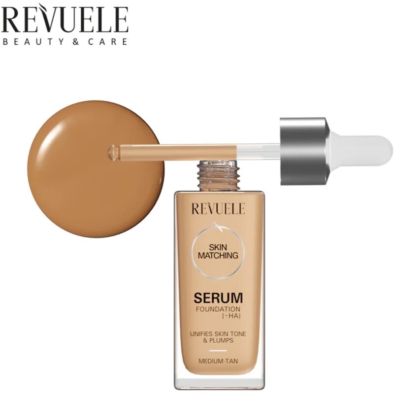 Revuele Serum Foundation [+HA] vlažilni tekoči puder za poenotenje tona kože odtenek Medium-Tan 30 ml