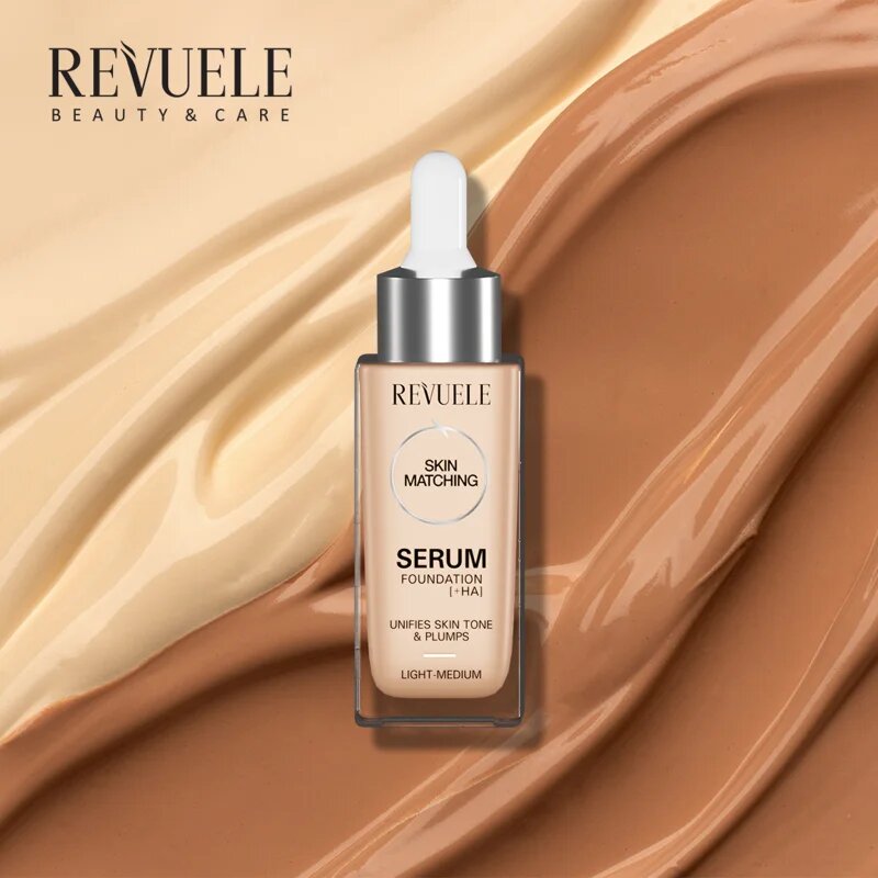 Revuele Serum Foundation [+HA] vlažilni tekoči puder za poenotenje tona kože odtenek Medium-Tan 30 ml