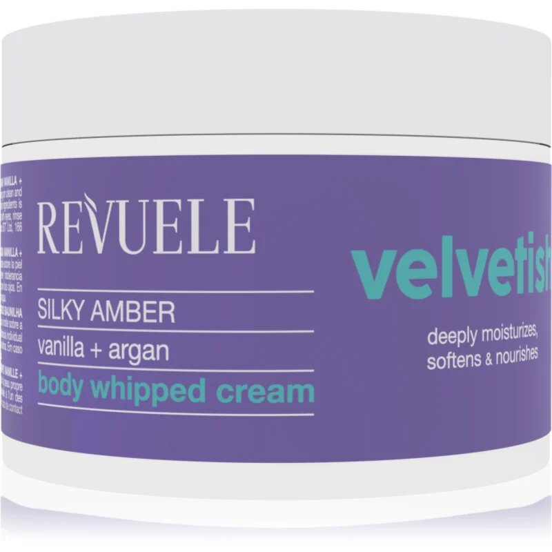 Revuele Velvetish Silky Amber Body Whipped Cream vlažilna krema za telo Vanilla + Argan 300 ml