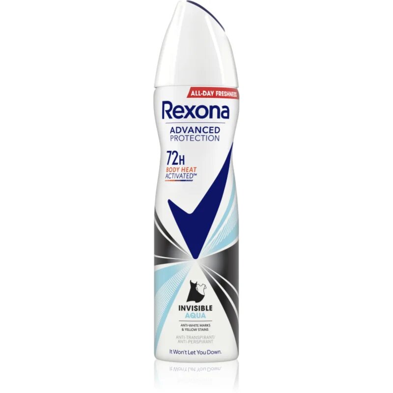 Rexona Advanced Protection Invisible Aqua antiperspirant v pršilu proti belim in rumenim madežem Aqua 150 ml