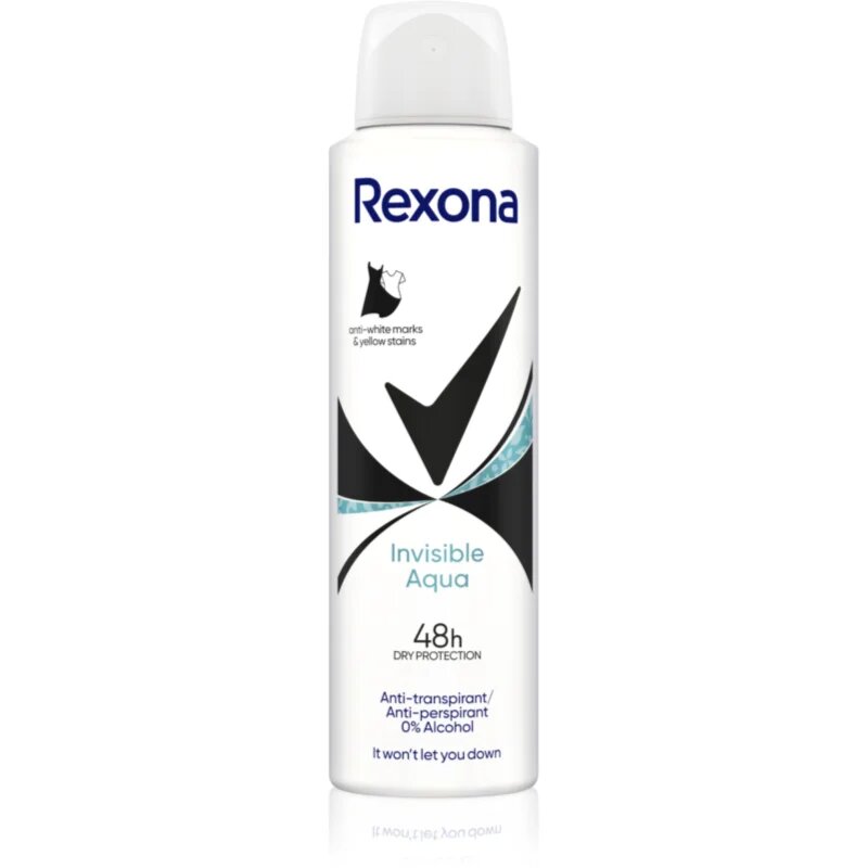 Rexona Invisible Aqua antiperspirant v pršilu proti belim in rumenim madežem 150 ml