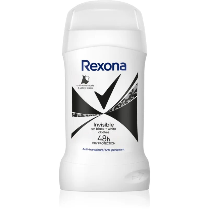 Rexona Invisible Black and White trdi antiperspirant proti belim in rumenim madežem 50 ml