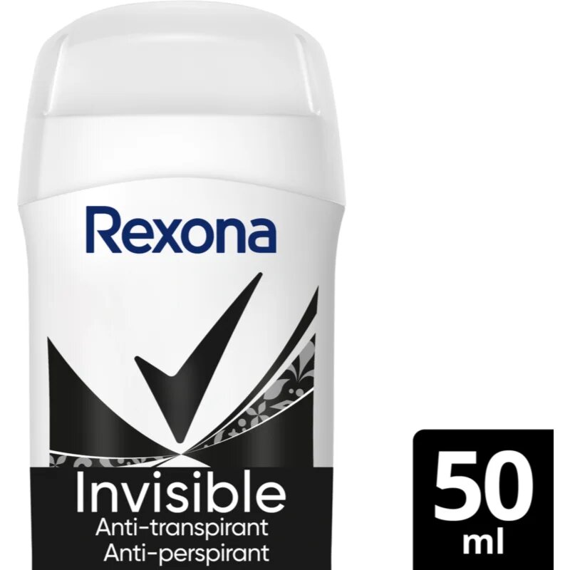 Rexona Invisible Black and White trdi antiperspirant proti belim in rumenim madežem 50 ml