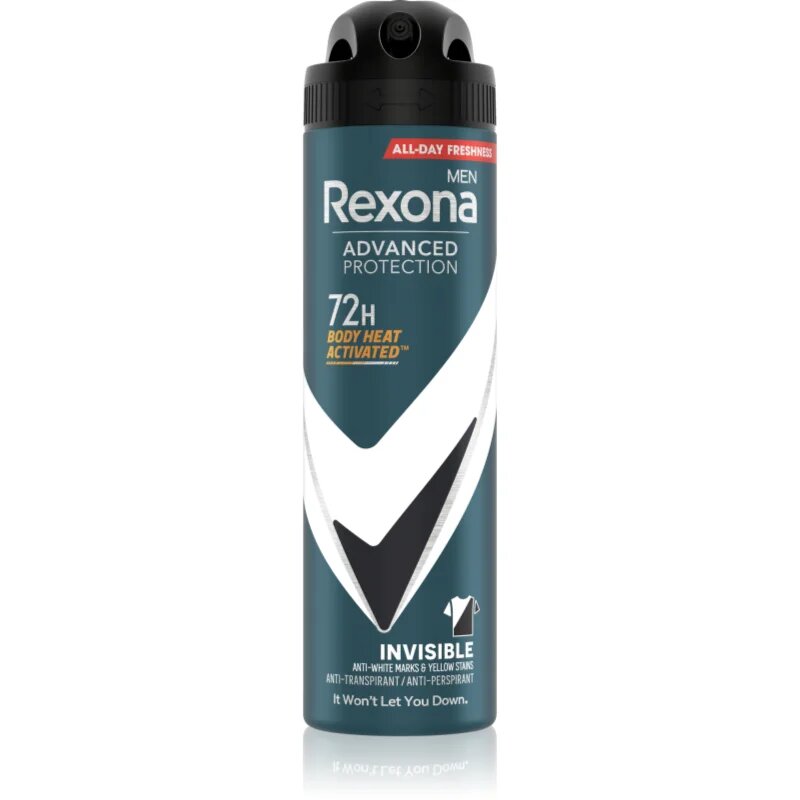 Rexona Men Advanced Protection Invisible antiperspirant proti belim in rumenim madežem 72 ur za moške Invisible 150 ml